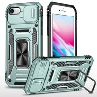 1 x Brand New Case Compatible with iPhone 6 6S 7 8 SE 2020, Sliding Lens Cover, 360 Rotatable Support Hard PC Anti-Drop Reinforced Armor Heavy Duty Shockproof Bumper Case Cover, Green - RRP €20.4