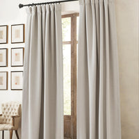 1 x RAW Customer Returns PONY DANCE linen look opaque curtains with ruffle tape set of 2 curtains grey opaque blackout curtain thermal curtain against heat living room curtains boho, H 220 x W 140 cm, Angora grey - RRP €46.33