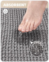 1 x RAW Customer Returns Color G Bath Rug Non-Slip Washable 60 x 90 cm, Soft Chenille Bathroom Rug Super Absorbent Bath Mat Non-Slip Machine Washable Bath Rug for Shower, Bathroom, Bathtub - Gray - RRP €30.79