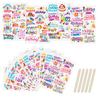 1 x RAW Customer Returns WANDIC Rub On Transfer Stickers, 16 Sheets Birthday Theme Transfer Stickers, Waterproof Scrapbook Stickers for Photo Albums, Greeting Cards, Gift Wrapping, Home Decoration - RRP €9.06