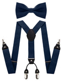 1 x RAW Customer Returns JEMYGINS Men s Suspenders with Four Clips and Elastic Strap on the Back including Bow Tie Set Wine Red - RRP €24.0