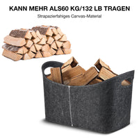 10 x Brand New Wood basket for firewood felt bag firewood firewood bag foldable wood basket felt basket felt multifunctional firewood bag storage basket firewood basket dark grey 1  - RRP €204.0