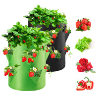 7 x Brand New Homealexa Plant Bag, Plant Bag Plant Bag 40L 10 Gallons with Handles, Durable Breathable Bag Vegetable Grow Bag, Pack of 2 Strawberry 2  - RRP €84.7