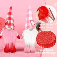 3 x Brand New GROBRO7 Valentine s Day Gnomes Beard Set - 45 Pieces Crafting Faux Fur Fabric Pre Cut Handmade Fake Fluffy, DIY Unfinished Wooden Balls Costume for Dolls Gifts Red Pink White  - RRP €47.97