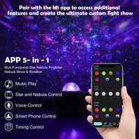 1 x RAW Customer Returns URAQT room projector, 3 in 1 LED starry sky projector planet projector with app control 28 light effects galaxy projector 3D ocean wave sky light with RGB dimming Bluetooth speaker - RRP €21.8