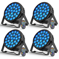 1 x RAW Customer Returns Ukfog 4PCS 216W LED Par Stage Light, 27 x 8W RGBW DMX-4 8CH Stage Lights with Remote Control 6 Effect Modes High Brightness LED Par for DJ, Party, Theater, Show, Christmas - RRP €199.99