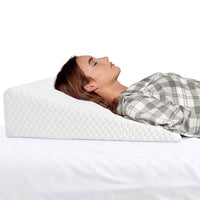 1 x RAW Customer Returns Millisard Wedge Pillow, Reading Pillow for Bed and Couch with Memory Foam, Comfortable and Firm Back Cushion, Mattress Wedge, Reflux Pillow - Washable Cover White  - RRP €57.1