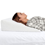 1 x RAW Customer Returns Millisard Wedge Pillow, Reading Pillow for Bed and Couch with Memory Foam, Comfortable and Firm Back Cushion, Mattress Wedge, Reflux Pillow - Washable Cover White  - RRP €57.1