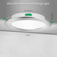 1 x RAW Customer Returns ALUSSO LED recessed spotlight 230V 7W dimmable ultra flat recessed lights, 580lm IP44 round brushed chrome ceiling spots, warm white 3000K neutral white 4000K cold white 6500K adjustable ceiling spotlights, set of 6 - RRP €41.06