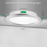 1 x RAW Customer Returns ALUSSO LED recessed spotlight 230V 7W dimmable ultra flat recessed lights, 580lm IP44 round brushed chrome ceiling spots, warm white 3000K neutral white 4000K cold white 6500K adjustable ceiling spotlights, set of 6 - RRP €41.06