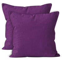 1 x RAW Customer Returns Encasa Set of 2 Cotton Pillow Cases I 20x20 in 50x50 cm - Purple I Without insert I Plain Square Pillowcases I Machine washable For internal use only - RRP €17.48