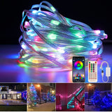 1 x RAW Customer Returns LED Strip 10m RGBIC LED Fairy Lights Waterproof IP65 LED Strip USB Bluetooth Music Sync LED Tape Color Changing LED Lighting with Remote Control and App, Indoor Outdoor Decoration for Wedding, Party, Patio - RRP €18.14