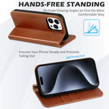 1 x RAW Customer Returns SHIELDON Case for iPhone 15 Pro Max, Mobile Phone Case Genuine Leather Card Slot Magnet Stand RFID Blocker Shockproof Protective TPU Leather Case Compatible with iPhone 15 Pro Max 6.7 - Brown - RRP €30.99