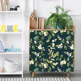 2 x Brand New VEELIKE Wallpaper Leaves Tropical Photo Wallpaper Flowers Black Vintage Floral Wallpaper Furniture Foil Pattern Wallpapers Floral Motifs Cupboard Paper Decoration Bedroom Living Room Kitchen Wallpaper 44.5cm 300cm - RRP €45.6