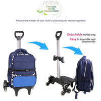 1 x RAW Customer Returns Liny Backpack Trolley,Kids Hand Cart with Wheels,Student Luggage Travel Trolley - RRP €43.99