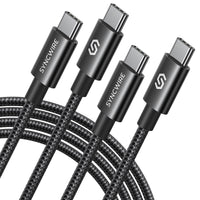 1 x RAW Customer Returns SYNCWIRE USB C cable 60W 2m 2 pieces, USBC fast charging cable PD 3.0 QC 4.0, Type C to Type C nylon charging cable for Apple iPhone 15 Series Samsung S24 S23 S22 iPad Air MacBook Google Pixel 8 7 Tablets etc. - RRP €18.4