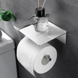 1 x RAW Customer Returns YIGII Toilet Paper Holder with Shelf - Toilet Paper Holder Without Drilling Stainless Steel, Toilet Paper Holder, Self-Adhesive Toilet Paper Holder for Bathroom, Silver - RRP €14.4