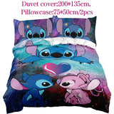 1 x RAW Customer Returns Lilo and Stitch duvet cover pillowcase, Stitch bed linen 135 x 200 75x50cm cotton pillowcase, Stitch duvet cover pillowcase, soft microfibre 3D bed linen Stitch, Stitch duvet covers cotton - RRP €32.99