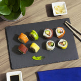 1 x RAW Customer Returns Amazy slate plate set 6 pieces including chalk pen for writing - decorative serving plates made of natural slate for tasteful serving of food and place settings 30 x 20 cm  - RRP €35.99