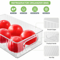 1 x RAW Customer Returns HNNJCK Refrigerator Organizer Set of 10, Transparent Storage Box Organizer, High Quality Pantry Storage Container with Handle for Refrigerator, Kitchens, Cabinets - BPA free - RRP €33.07