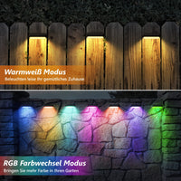 1 x RAW Customer Returns PUAIDA solar lights for outdoor garden, 4 pack solar lights garden with warm white and color changing light, IP65 waterproof solar fence lighting for garden decoration, outdoor, wall, stairs, balcony - RRP €23.99