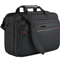 1 x RAW Customer Returns VANKEAN Laptop Bag for Men Women, Fits up to 17.3 inch Laptop Expandable Premium Laptop Briefcase Water-Repellent Shoulder Bag Computer Bag for Business School-Black - RRP €39.99