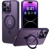 1 x RAW Customer Returns CASEKOO 2024 New Magic Stand for iPhone 14 Pro Case for MagSafe Military Protection Invisible Stand Shockproof Scratch-Resistant Protective Case Thin Grippy Phone Case Matte Case - Dark Purple - RRP €38.66