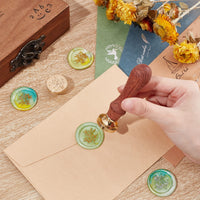 1 x RAW Customer Returns SUPERDANT Wax Seal Stamp 25mm Wax Seal with Olive Fruit Design Wax Seals with Removable Wooden Handle Vintage Brass Seal for Wedding Invitations Envelopes - RRP €10.1