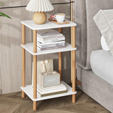 1 x RAW Customer Returns VASIHO side table, small coffee table with three-tier storage compartment, industrial bedside table for small rooms, living room, bedroom, sofa, small table in the hallway, easy to assemble, white - RRP €16.13