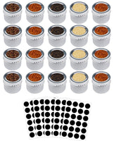 1 x RAW Customer Returns Tebery 20 piece spice jars, round magnetic spice set, transparent top, swift pouring, magnetically stick to the refrigerator - RRP €30.24