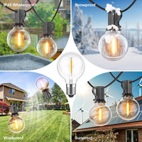 1 x RAW Customer Returns Yeeklab 150FT 45M Outdoor String Lights, Outdoor LED String Lights with 75 2 Plastic G40 Bulbs, IP45 Waterproof Outdoor String Lights for Garden Terrace Bistro - RRP €81.62