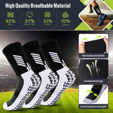 1 x Brand New WACCET 2-4 Pairs Non-Slip Football Socks, Anti-Blister Sports Socks Breathable Elastic Hiking Socks Football Basketball Socks for Men, Women, Kids - RRP €19.15