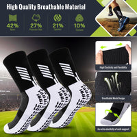 3 x Brand New WACCET 2-4 Pairs Football Socks Non-Slip, Anti-Blister Unisex Sports Socks Padded Trekking Hiking Socks Breathable Basketball Soccer Socks for Men Women Kids - RRP €108.0