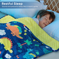 1 x RAW Customer Returns Sivio Weighted Blanket Kids 1.4 kg, 90x120cm, Super Soft Crystal Velvet with Dinosaur Cartoon Patterns, Reversible Heavy Blanket for Children, Blue Dinosaurs - RRP €36.99