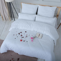 1 x RAW Customer Returns Vency bed linen 200x200 3-piece white - Oeko-TEX 100 cotton, 1x duvet cover 2x pillowcase 80x80 zipper, Ranforce model - RRP €40.74