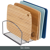 1 x RAW Customer Returns mDesign kitchen organizer dish rack with three compartments for more order in the kitchen metal dish holder for cutting boards, baking tins etc. graphite-colored - RRP €19.15