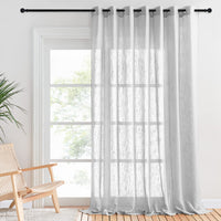 1 x RAW Customer Returns PONY DANCE Voile Curtains Living Room Modern 1 Piece Room Divider Curtain Semi-Transparent Linen Texture Extra Wide Curtains for Room Divide Eyelet Curtain Light Gray H 240 x W 254 cm - RRP €28.19