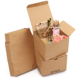 1 x RAW Customer Returns Belle Vous cardboard gift boxes brown 50 pieces - boxes 12 x 12 x 9 cm cardboard boxes with lids - kraft paper gift box to assemble yourself for gifts, weddings, parties, Christmas - RRP €29.14