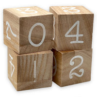 1 x RAW Customer Returns Annual countdown calendar cube made of wood with theme bar - permanent year table calendar - continuous day counting up to 432 days for weddings, birthdays, exams and more white natural  - RRP €19.9