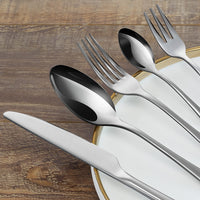 1 x RAW Customer Returns BEWOS cutlery set for 6 people, 30-piece cutlery set including knife, fork, spoon, cutlery stainless steel mirror polished, dishwasher safe - RRP €24.19