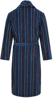 1 x RAW Customer Returns John Christian Supersoft Fleece Dressing Gown, Navy with Multicoloured Stripes L  - RRP €42.99