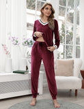 1 x RAW Customer Returns Totatuit Women s Velvet Tracksuit Home Tracksuit Set Casual Sports Suit Two-piece Pajamas Women s Fleece Pajamas Set Winter Yoga Jogging Training Sportwear - RRP €33.14