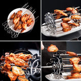 1 x RAW Customer Returns BuyWeek BBQ Grill Rotisserie Skewers, Stainless Steel Grill Skewers BBQ Grill Rotating Skewer BBQ Roaster Grill Rack Kebab Maker - RRP €18.72