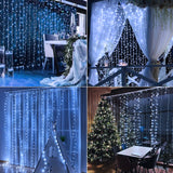 1 x RAW Customer Returns BLOOMWIN Fairy Lights Curtain LED Light Curtain USB 8 Modes 6x3M Fairy Lights Lighting 6V IP44 600LEDs Light Curtain Window String for Birthday Decoration Wedding Decoration Christmas Lights Cold White - RRP €27.22