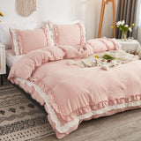 1 x RAW Customer Returns Herside Bed Linen 240x220 Pink Ruffle Bedding Sets White Pink 2 Layer Ruffle Design Soft Microfiber Boho Duvet Cover 2 Pillowcases 80x80 cm White-Pink, 240 x 220 cm  - RRP €57.99