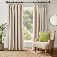 1 x RAW Customer Returns Topfinel Blackout Curtains with Gathering Tape Curtains Beige 245 cm Long Curtain Opaque Thermal Curtain Heat Protection Opaque Curtains Blackout Curtains Cold Protection Curtain for Curtain Rail - RRP €40.99