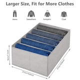 1 x RAW Customer Returns wsryx Drawer Organizer, Foldable Wardrobe Storage Organizer Set of 4, Fabric Drawer with Dividers, Closet Box for Clothes, Jeans, Underwear, Bra, Socks, Belt, Makeup Light Gray  - RRP €23.44