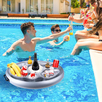 1 x RAW Customer Returns Ulikey Pool Bar, 2-in-1 Drinks and Snack Holder, Inflatable Drinks Holder Floating, 8 Holes Large Capacity Floating Coasters for Summer Swimming Pool Party Pool Water Fun Beach Theme Party - RRP €20.99