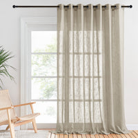 1 x RAW Customer Returns PONY DANCE Curtain Semi-Transparent Extra Wide Curtains with Eyelets - Linen Texture Room Divider Curtain Taupe Room Divider Curtain for Living Room Bedroom, 1 Piece H 240 x W 254 cm - RRP €28.1