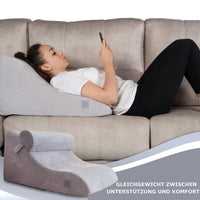 1 x RAW Customer Returns Relivy - Reading Pillow Beige for Bed and Sofa, Ergonomic Wedge Pillow, Back Cushion, Reading Pillow Made of Memory Foam Discover the difference with our wedge pillow bed - RRP €68.84